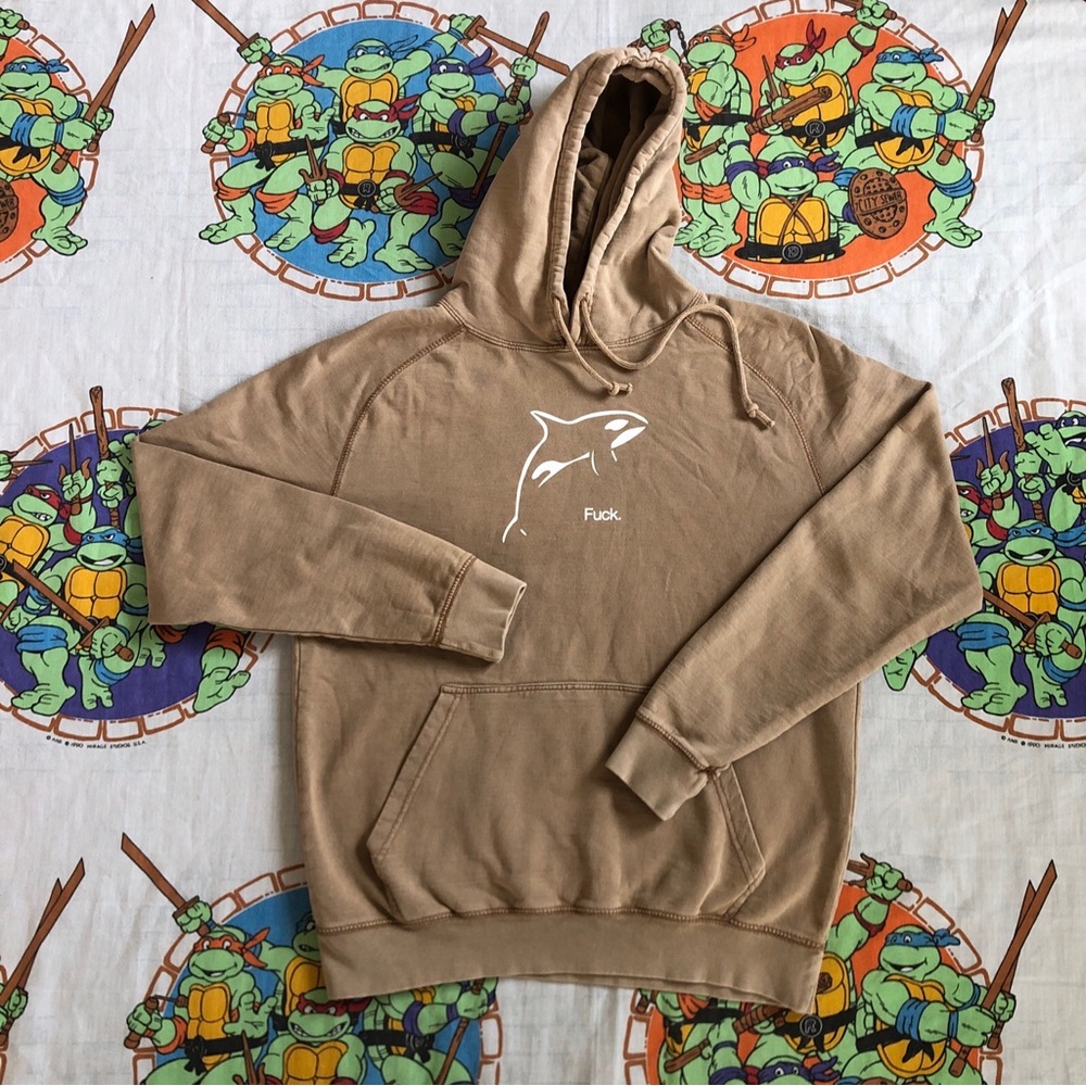 Girrlscout Whale F*ck Mocha Pullover Hoodie Mens Medium